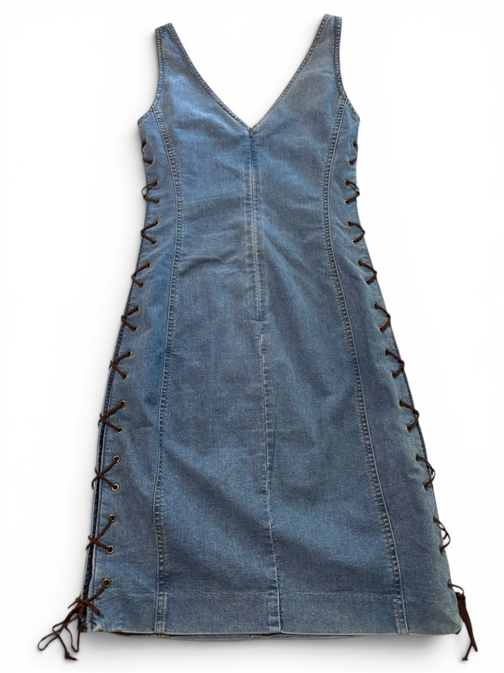 Ralph by Ralph Lauren Y2K Denim Lace-Up I Mini Dress | Size 0 | Light Wash